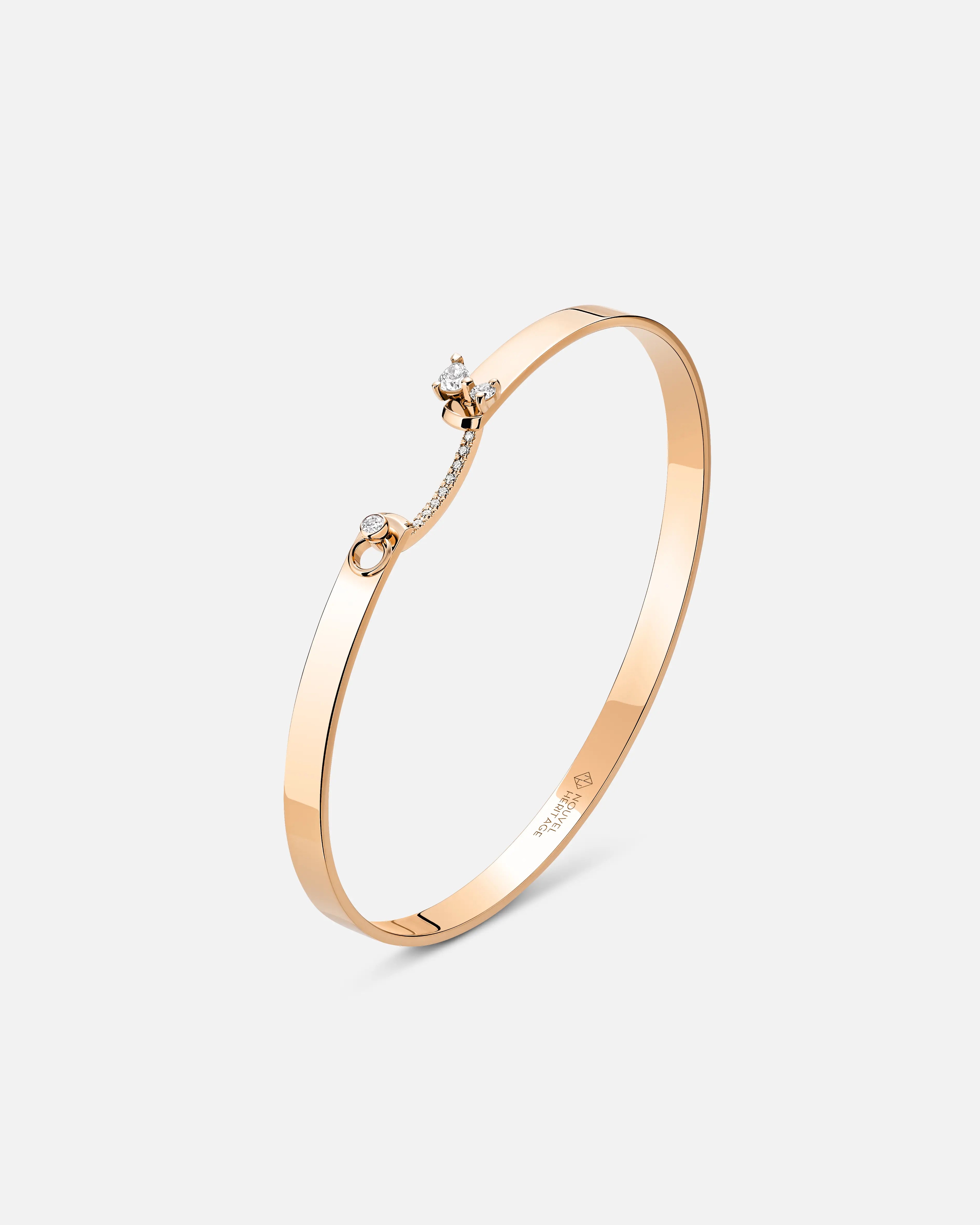 minimalist silver stacking bangles Cocktail Time Mood Bangle in Rose Gold