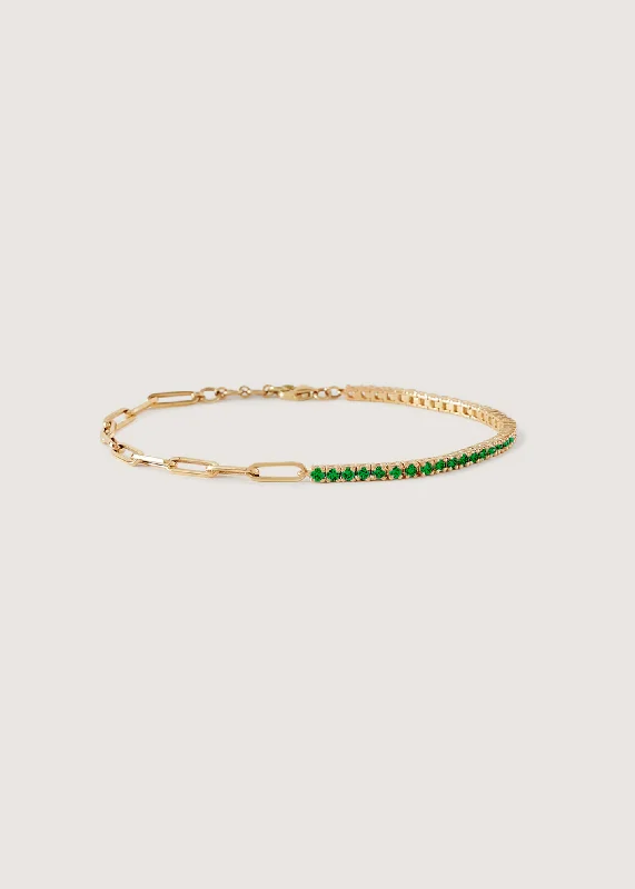 handmade clay bead earrings Coco Round Tennis Link Bracelet Emerald