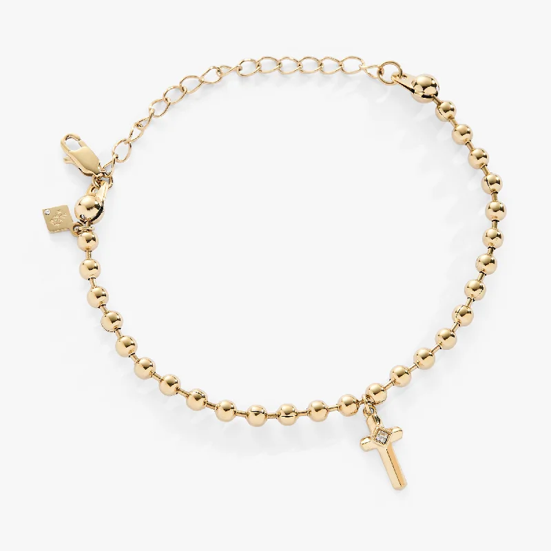 Cross Ball Chain Bracelet