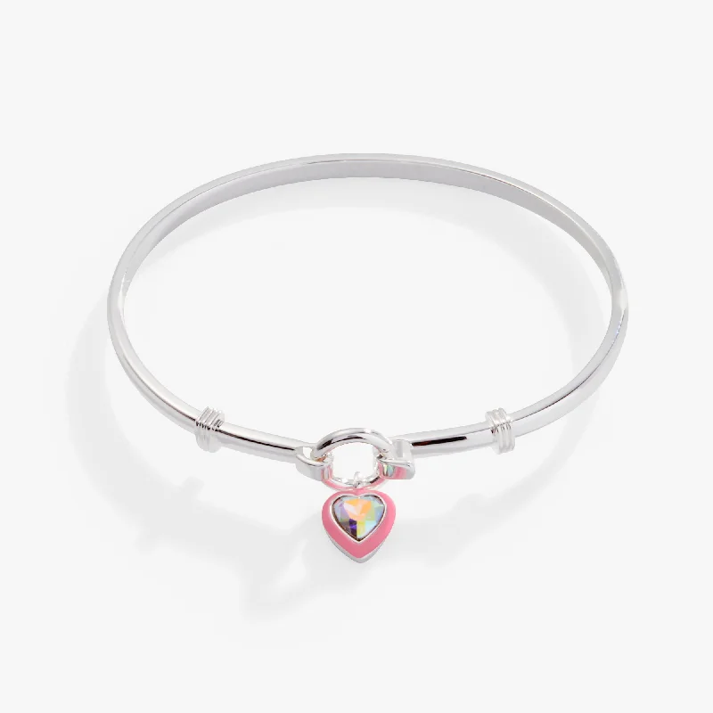 men’s silver ring with onyx Crystal Heart Clip Bangle