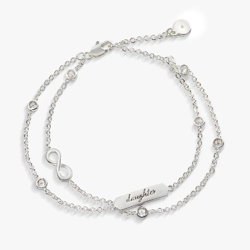 black diamond eternity band 'Daughter' Infinity Chain Bracelet, Adjustable