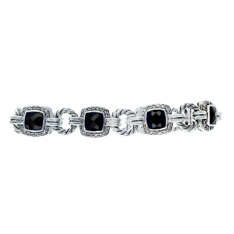 David Yurman Renaissance Black Onyx and Diamond Bracelet