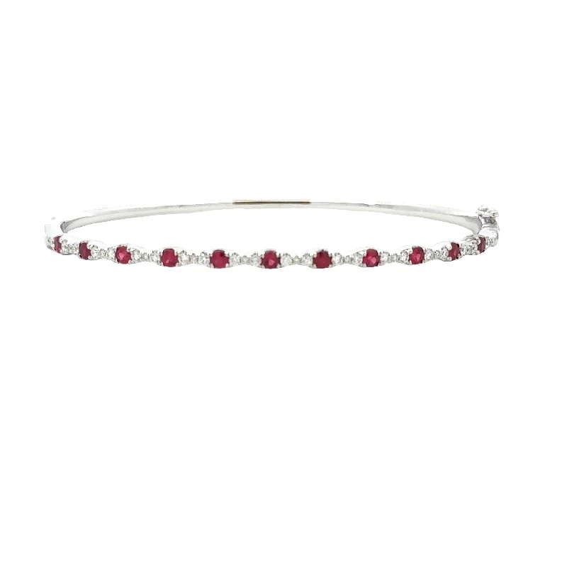 gold mesh bangle bracelet Diamond and Ruby Bangle