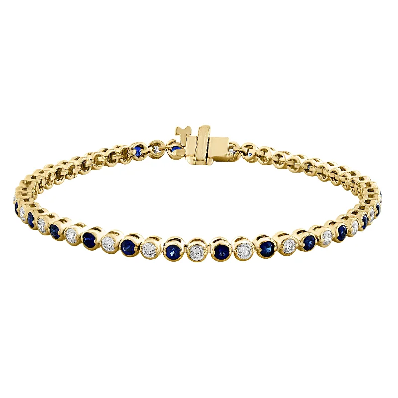 classic gold cuff bracelet Diamond and Sapphire Bracelet