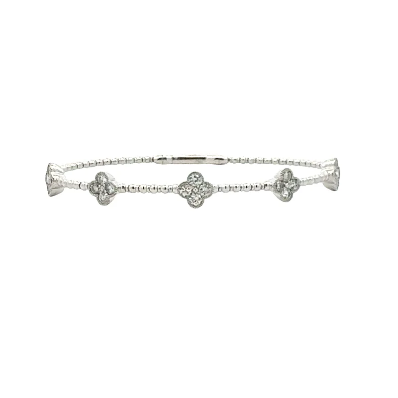 handmade leather ring Diamond Cluster Common Prong Bangle Bracelet