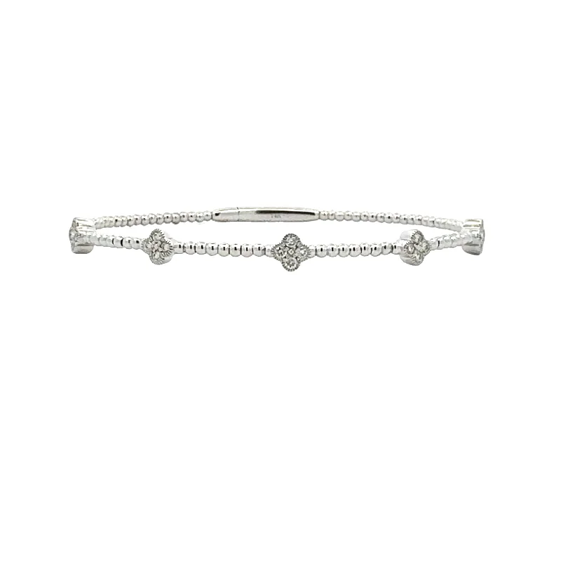 wedding band with diamonds Diamond Cluster Common Prongs Bangle Bracelet