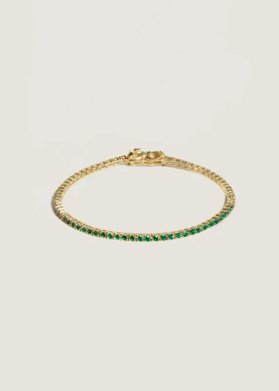 layered pearl choker necklace Diana Tennis Bracelet Emerald Yellow Gold