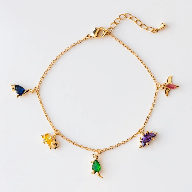 colorful gemstone engagement ring Dino Rawr Bracelet