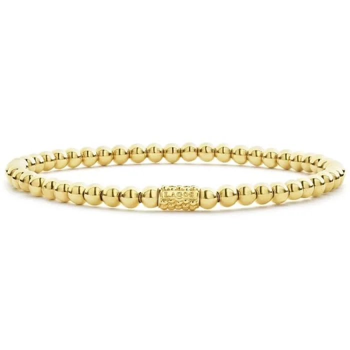 LAGOS 4MM Beaded Stretch Bracelet in 18K Yellow Gold