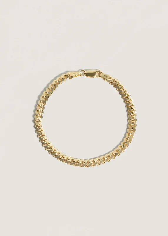 minimalist birthstone bangle Familia Cuban Bracelet