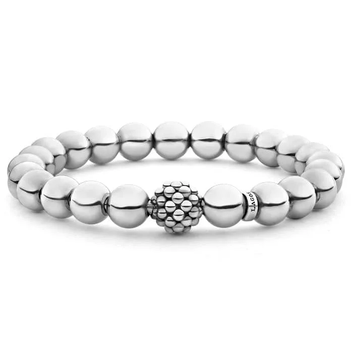 LAGOS Signature Caviar Silver 8MM Bead Bracelet in Sterling Silver