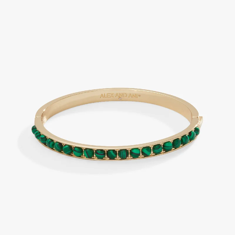 vintage rose-cut diamond ring Gemstone Hinge Bangle, Reconstituted Malachite