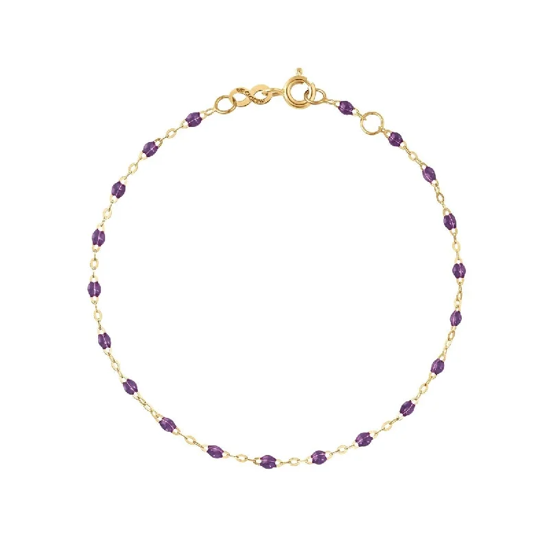 18K Gold Violet Resin Beaded "Classic" Bracelet