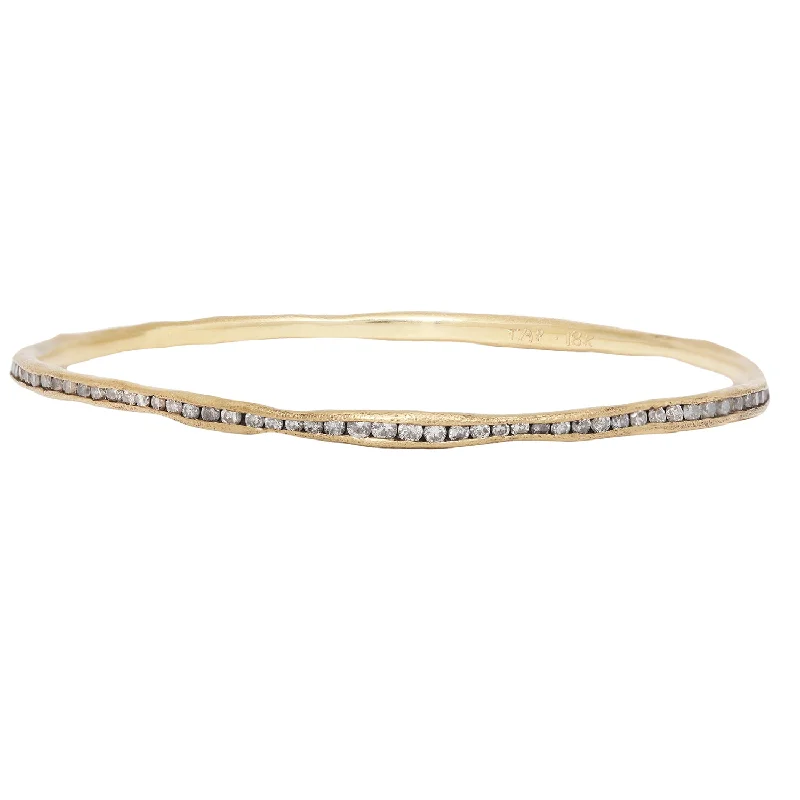 minimalist wedding band set Gold & Diamond Fissure Bangle