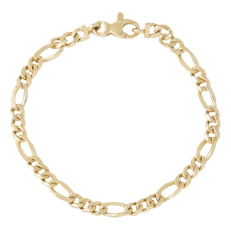 wedding band with diamonds Wide Gold Figaro Bracelet