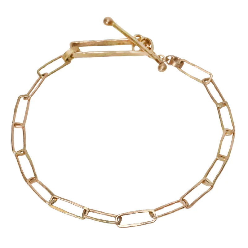 The "Sweetie" 14 Karat Gold Bracelet Featuring Delicate Handmade Chain Links