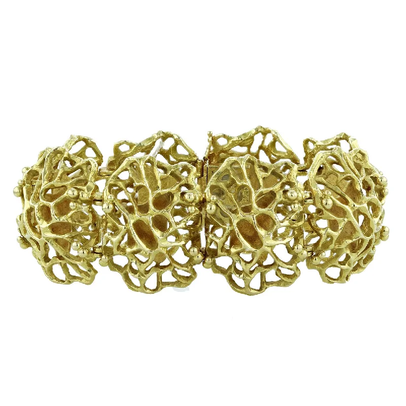 Gubelin 18K Gold Riveted Sectional Bracelet