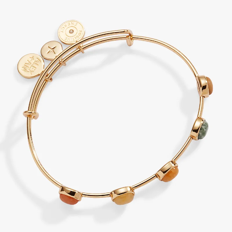 In-Line Semi-Precious Gemstone Bangle