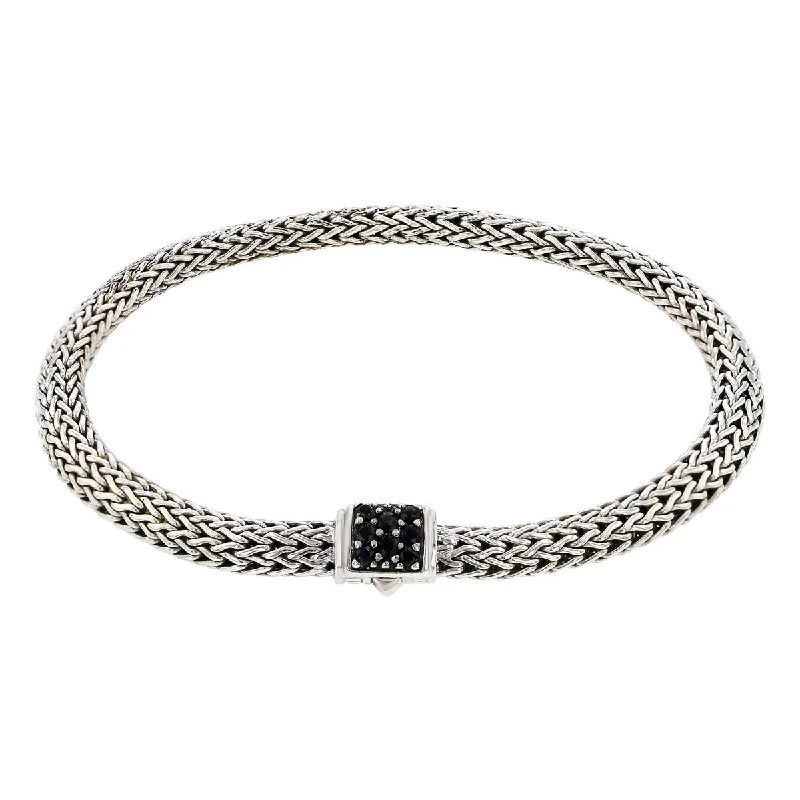 John Hardy Classic Chain Bracelet with Black Sapphires