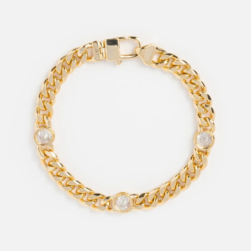 silver infinity symbol bracelet Julian Triple Simulated Diamond Cuban Chain Bracelet