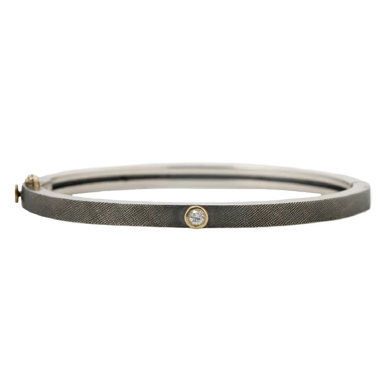 gold engagement ring vintage Junia Silver Single Diamond Bangle