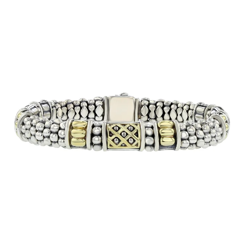 Lagos Caviar Bracelet in Sterling Silver and 18K Yellow Gold