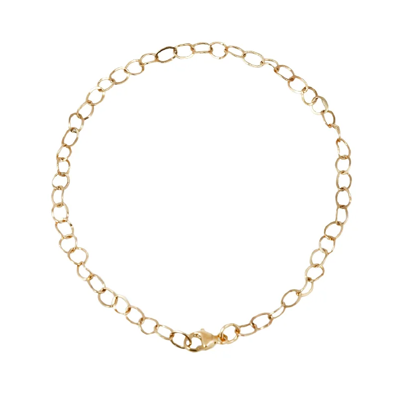 natural jade ring LI Small Forged Gold Link Bracelet