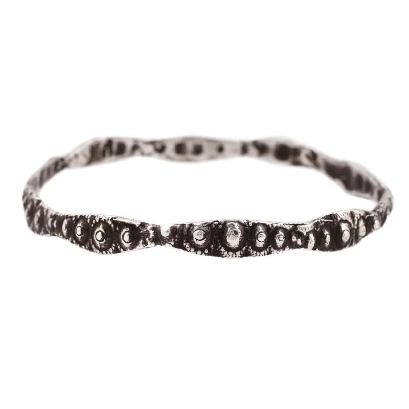 genuine ruby ring women Silver Sea Urchin Bangle
