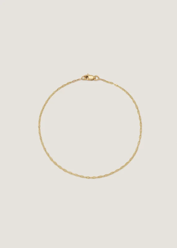 hammered gold stacking rings Micro Mariner Chain Bracelet