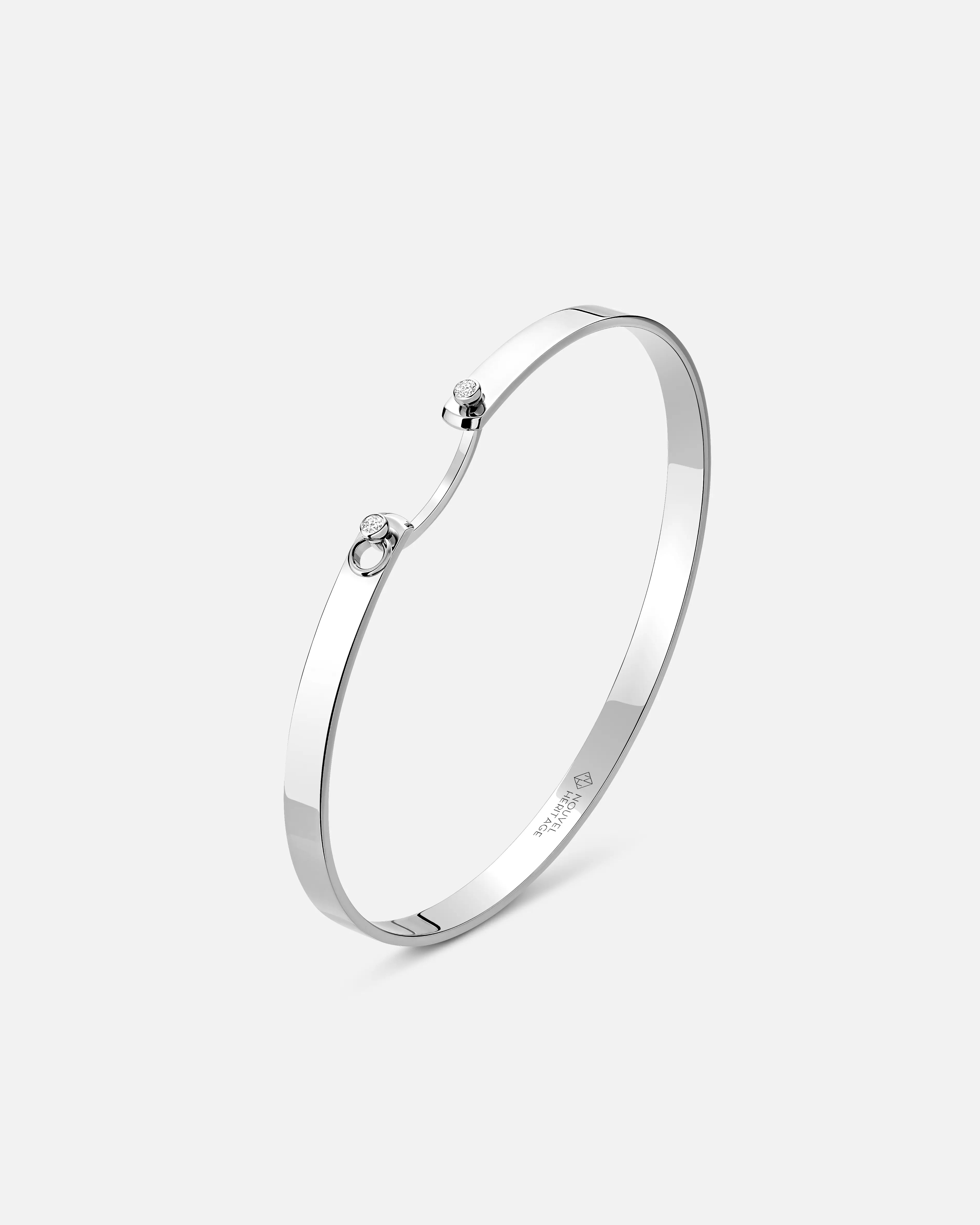 infinity heart necklace personalized Monday Morning Mood Bangle in White Gold