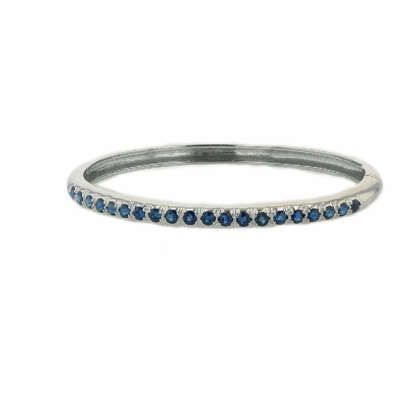 minimalist crystal quartz ring "Ocean's Embrace Bracelet" 14K White Gold Sapphire Bracelet minimalist crystal quartz ring "Ocean's Embrace Bracelet" 14K White Gold Sapphire Bracelet