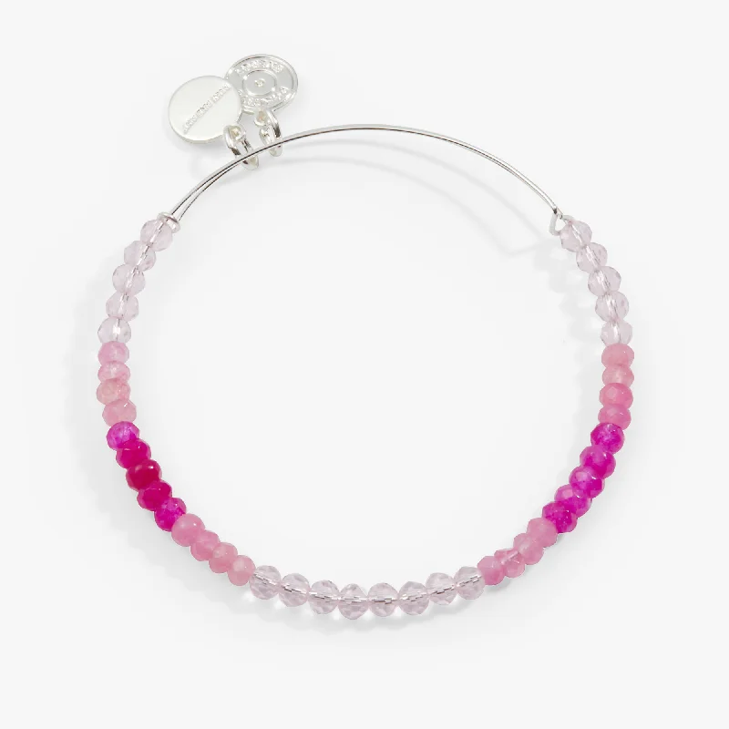 chunky chain necklace trendy Ombre Faceted Stone Beaded Charm Bangle, Pink