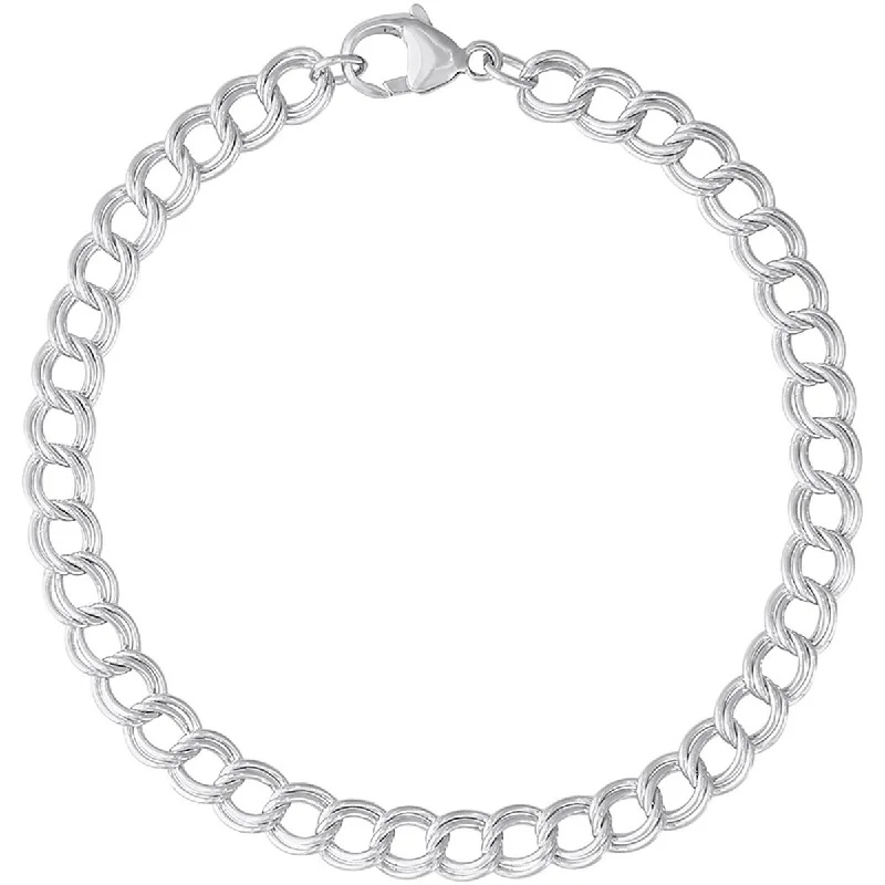 Petite Double Link Dapped Curb Classic Bracelet