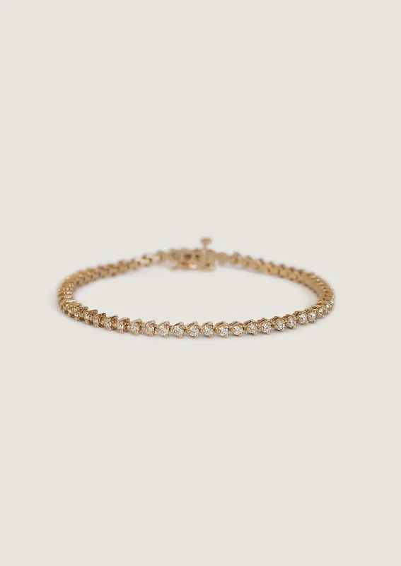 multi-gemstone eternity band Petite Rachel Three Prong Tennis Bracelet Diamond