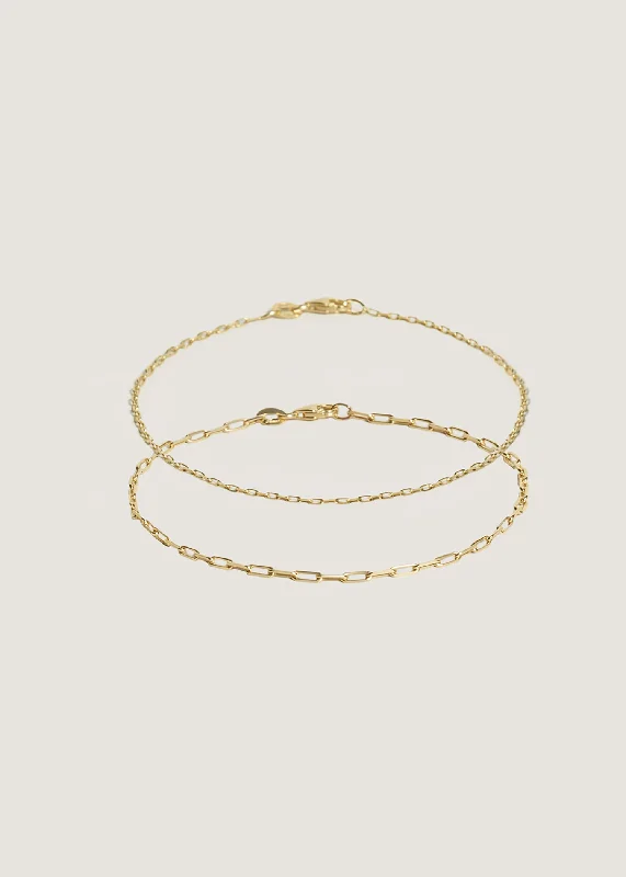 modern infinity signet ring Rolo & Micro Link Chain Bracelet Stack