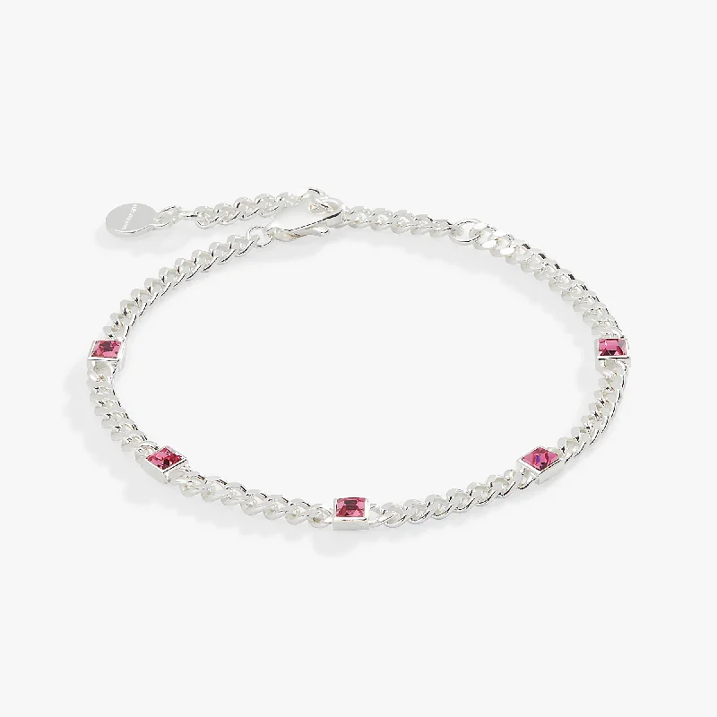 unique diamond eternity band October Birthstone Rose Curb Chain Bracelet