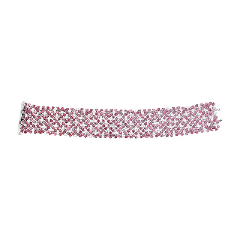 Salavetti Red, Pink Spinel and Diamond Bracelet