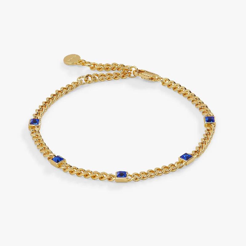 vintage sapphire engagement ring September Birthstone Sapphire Curb Chain Bracelet
