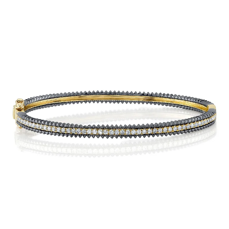 chunky boho turquoise ring 0.63CT DIAMOND BANGLE