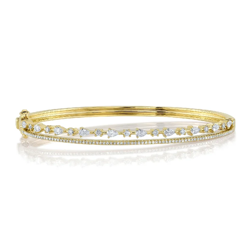 classic gold cuff bracelet 0.93CT DIAMOND BANGLE