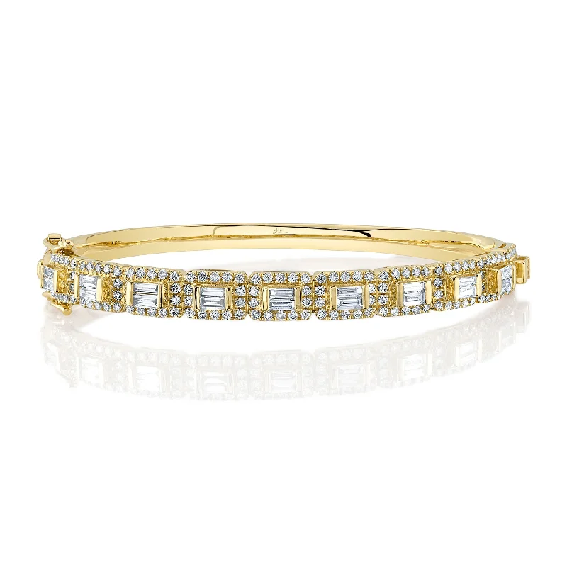 vintage rose gold engagement ring 2.25CT DIAMOND BAGUETTE BANGLE