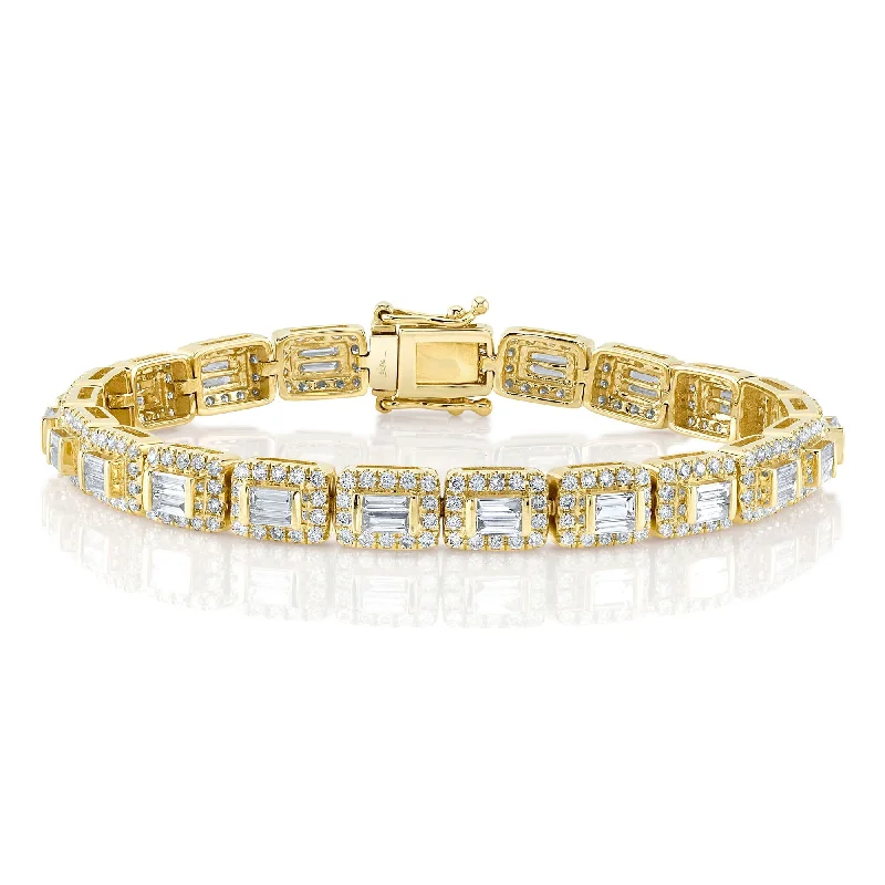 minimalist gold crescent moon necklace 5.10CT DIAMOND BAGUETTE BRACELET