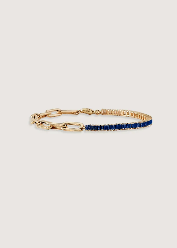 vintage lock and key necklace Serena Baguette Tennis Link Bracelet Blue Sapphire