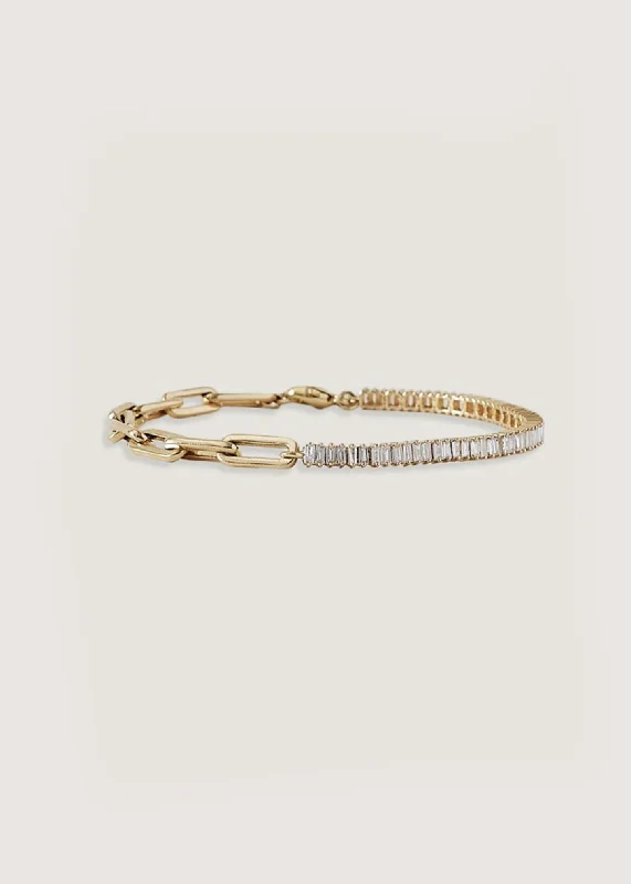 aquamarine birthstone necklace March Serena Baguette Tennis Link Bracelet Diamond