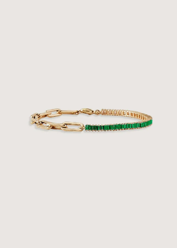 dainty sapphire stacking rings Serena Baguette Tennis Link Bracelet Emerald