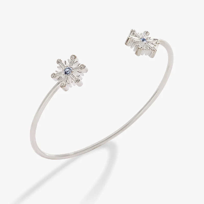 minimalist stacking rings set Snowflake Flex Cuff Bracelet