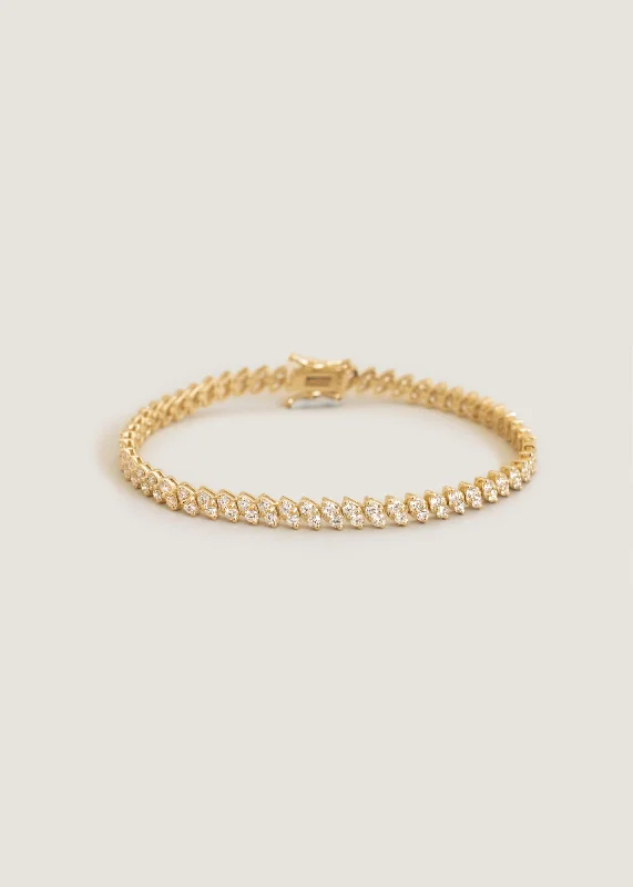 gemstone stacking rings colorful Sofia Marquise Shaped Tennis Bracelet Diamond