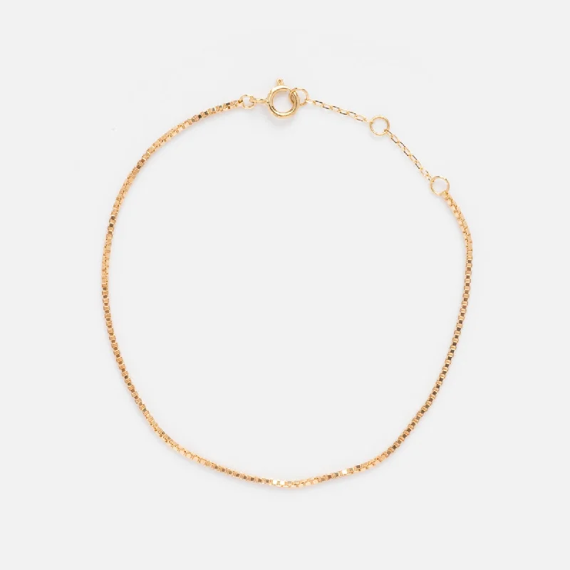 gemstone infinity bracelet Solid Gold Box Chain Bracelet