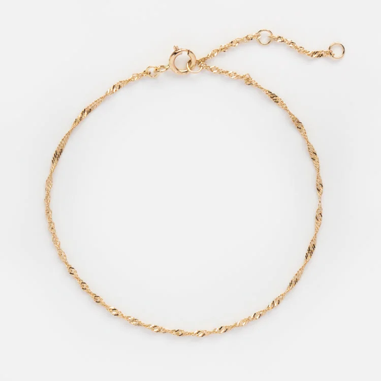 celestial star cluster earrings Solid Gold Twisted Chain Bracelet