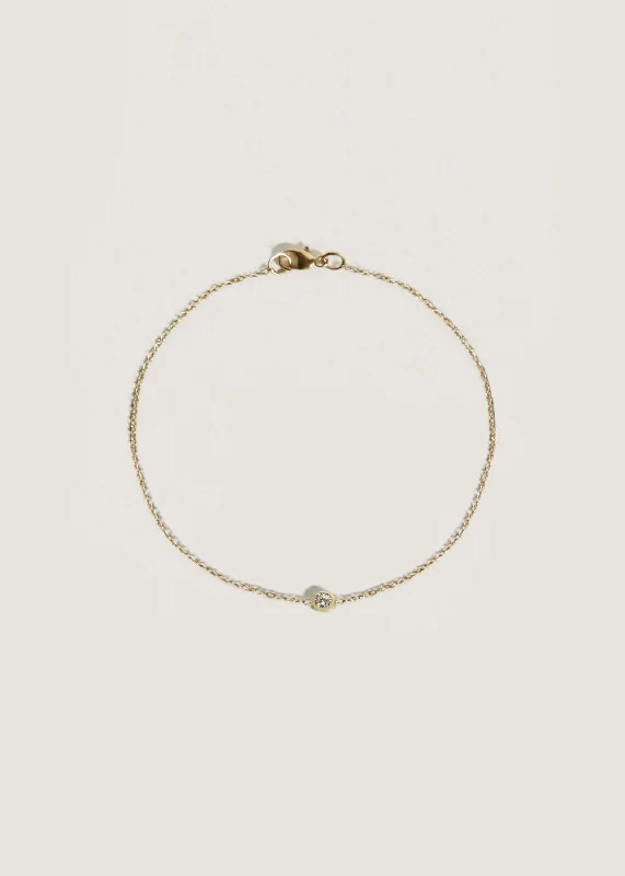 dainty pearl and diamond ring Solitaire Round Diamond Bracelet